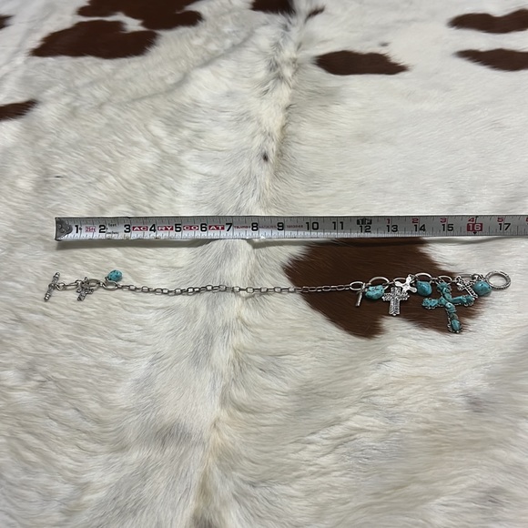 Turquoise Silver Cross Necklace - Picture 9 of 9